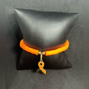 Orange Ribbon (Awareness) Heishi Charm Bracelet